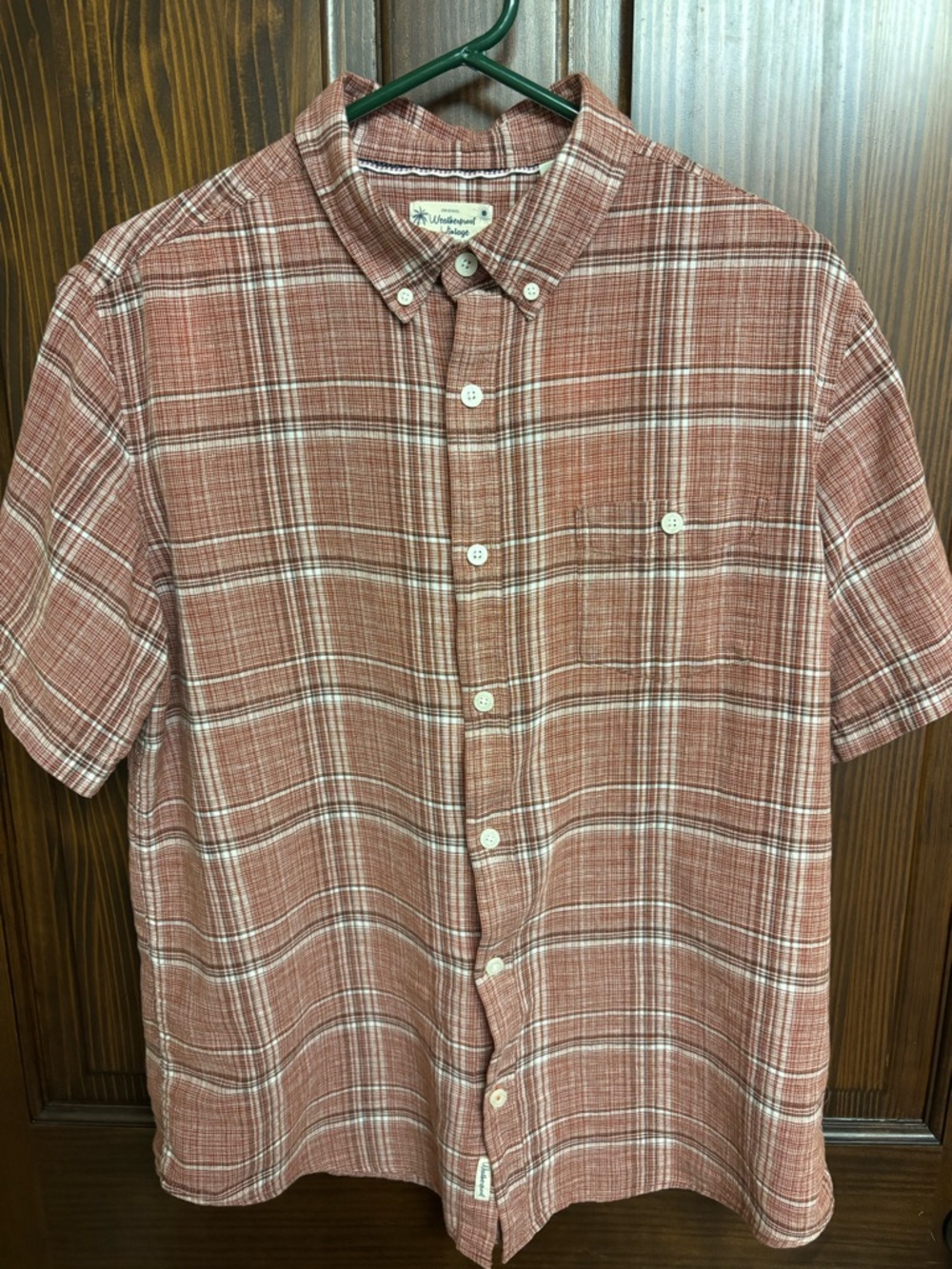 Weatherproof Vintage - SS - Red - Large - Linen/Cotton - EUC
